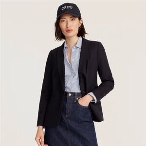 J Crew Parke Blazer in Wool Flannel Black Size 6